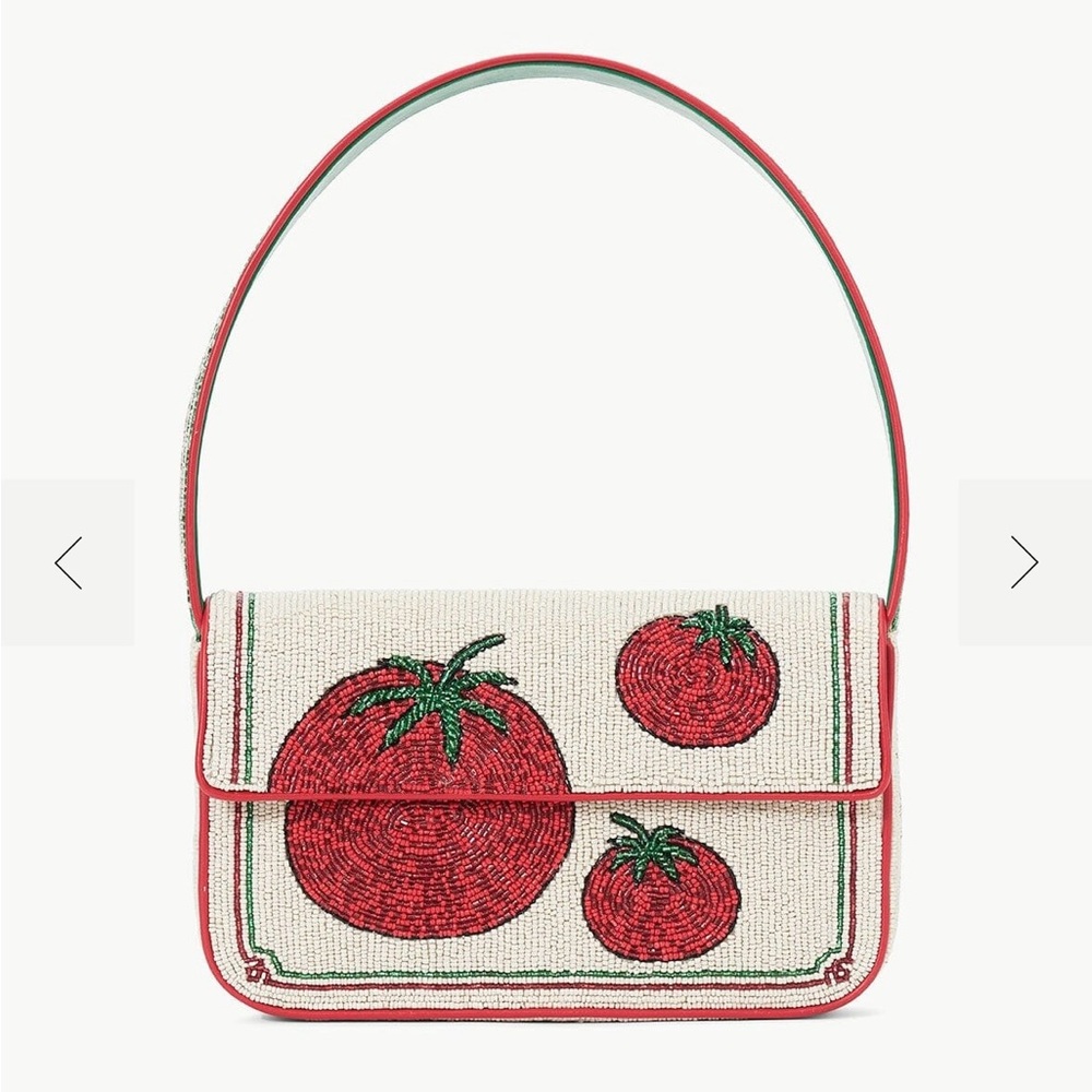 STAUD Tommy Beaded Bag in Tomato